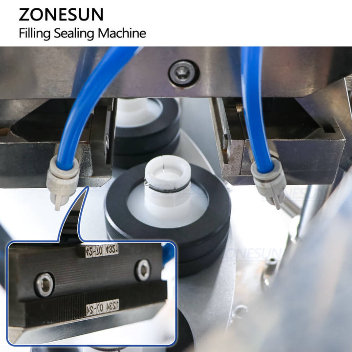 stamping structure of hot air soft tube filling sealing machine