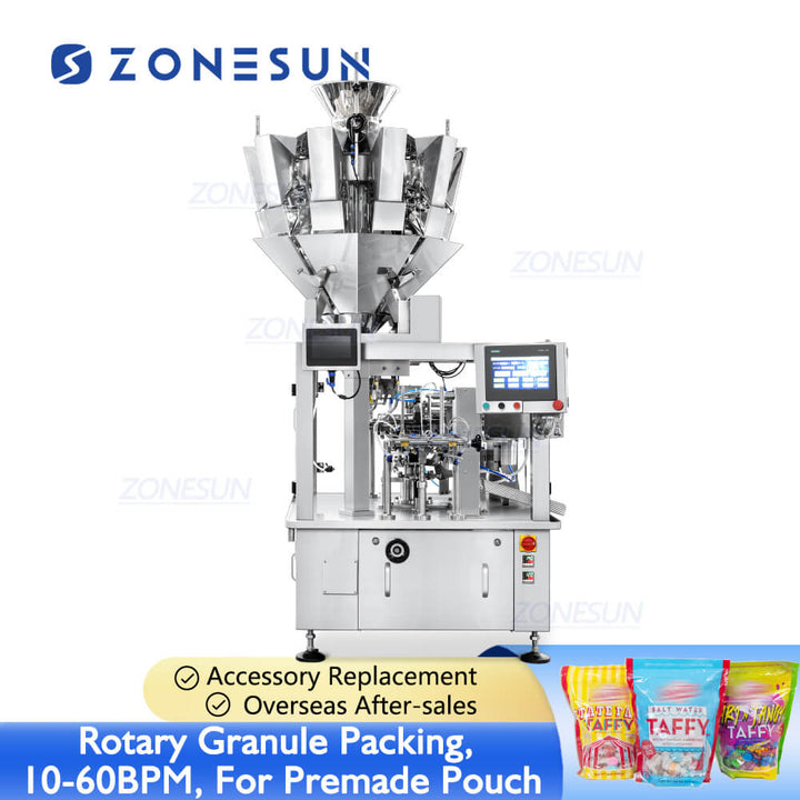 ZS-AFS08K6 automatic 8 heads granule packing machine for premade pouch