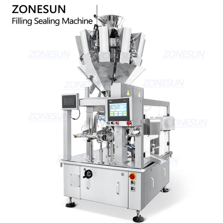 8 heads granule weighing filling packing machine for pouches