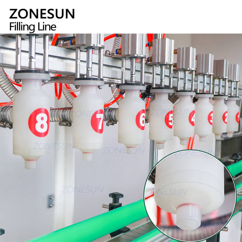 filling nozzles of filling line