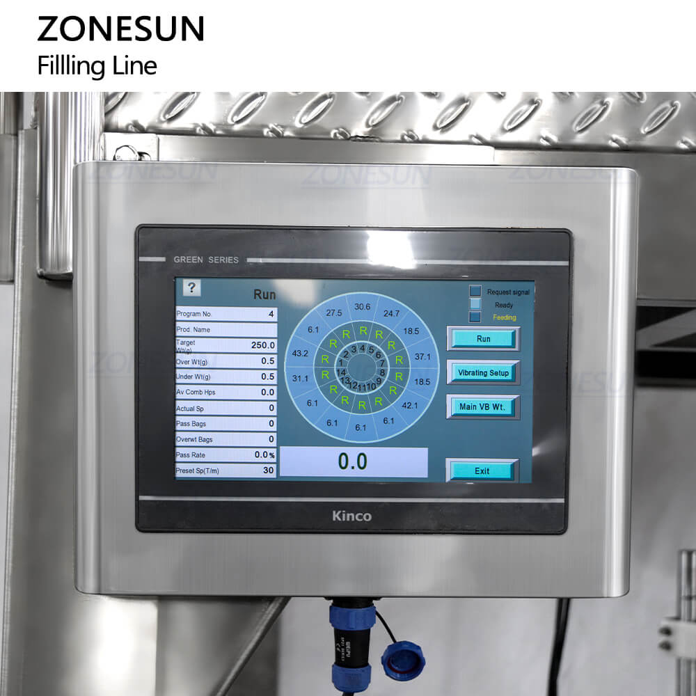 control panel of filling line