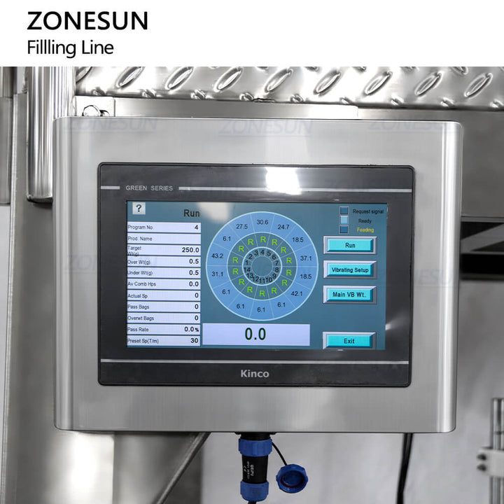 control panel of filling line