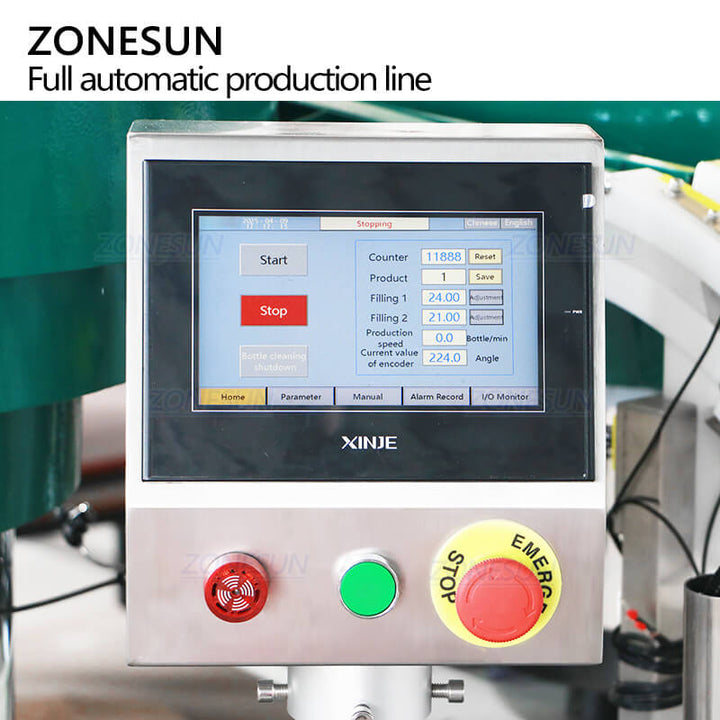 control panel of filling line