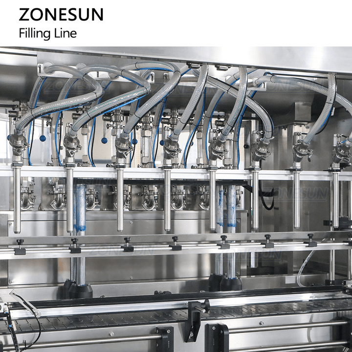 filling nozzles of engine oil packaging line