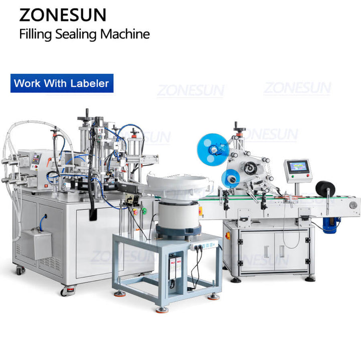 ZS-FS50U plastic ampoule filling and sealing machine with labeling machine