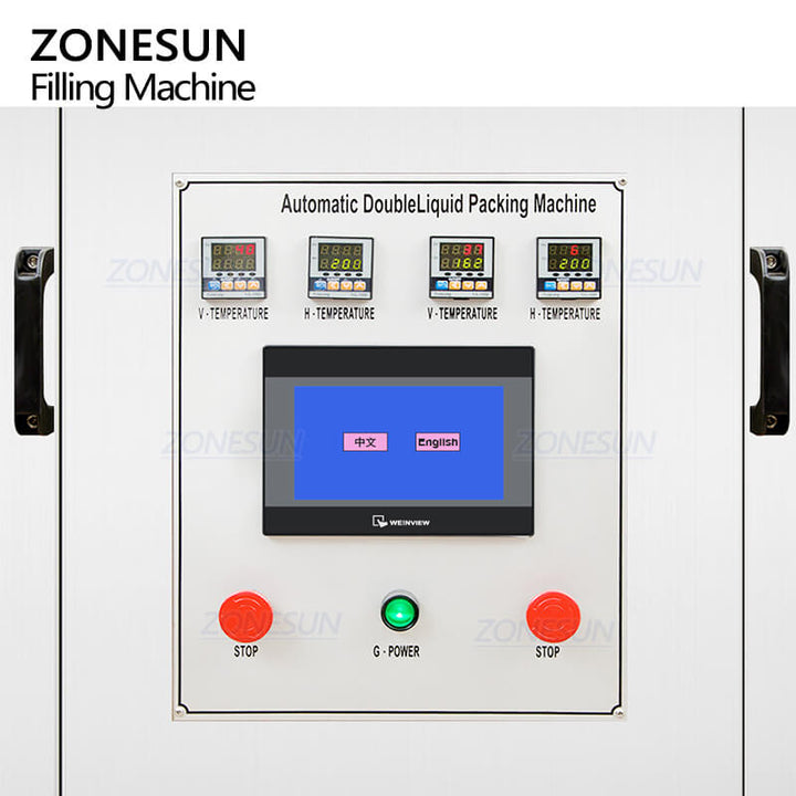 Zonesun ZS-GJH2 Cabezas dobles automáticas Bolsas de agua bolsas Máquina de empaquetado de llenado de líquido