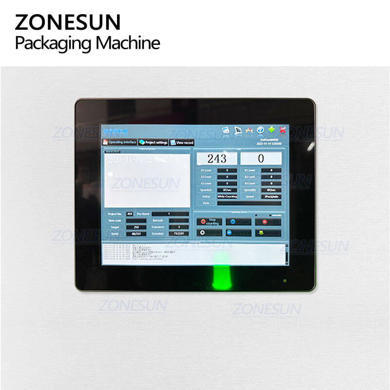 panel of counting packaging machine