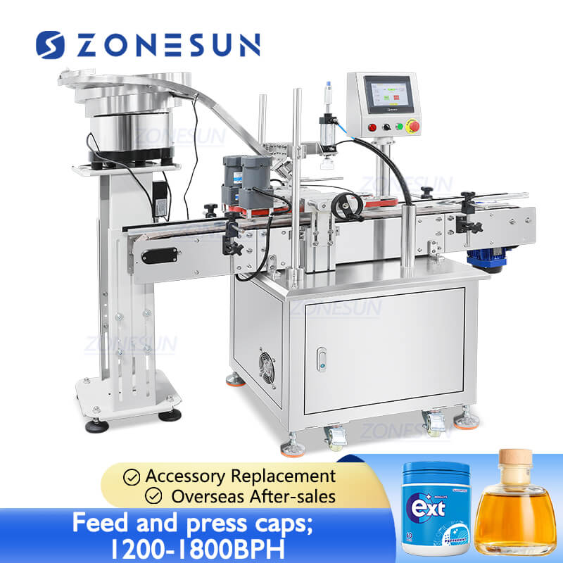 automatic snap capping machine with vibratory bowl
