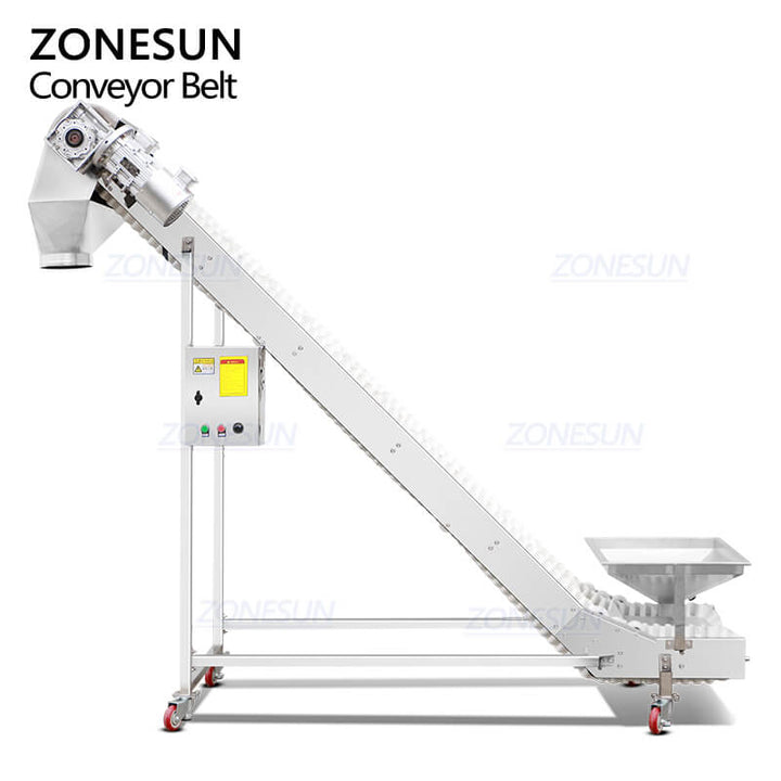 automatic inclined elevator conveyor with hopper