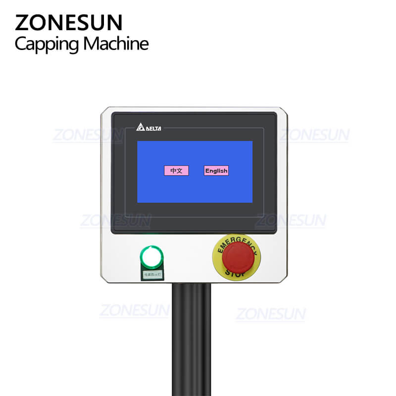 control panel of servo capper