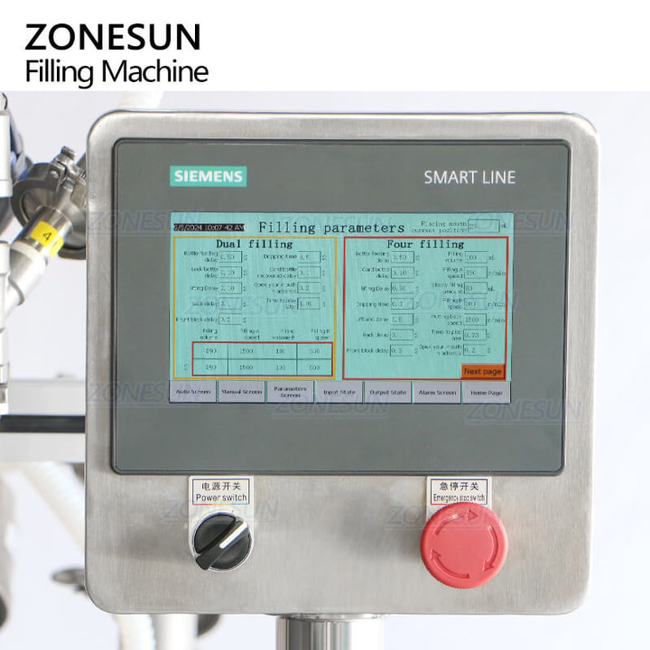panel of servo filling machine