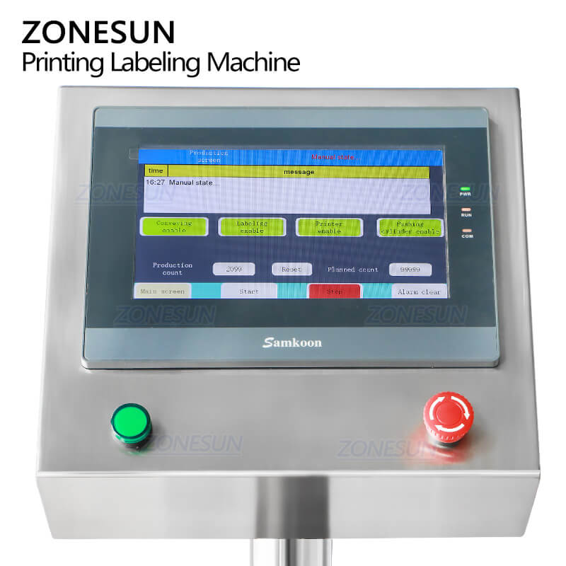 control panel of labeling machine