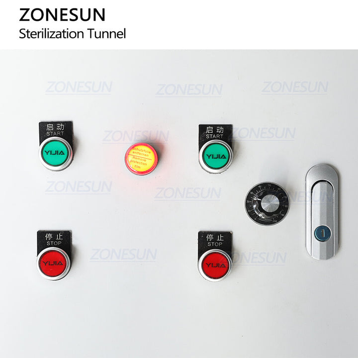 control button UV-C conveyor machine