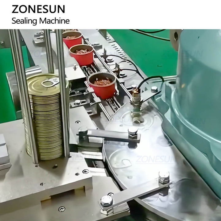 lids feeding structure of sealing machine