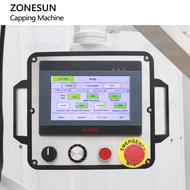 control panel of capping machine