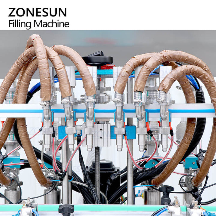 ZS-YT6T-6PXH Automático Servo Motor 6 CABEZAS Salsa de chile Pasta de miel Jama Jam Botella Máquina de llenado de botella con calentador de mezclador