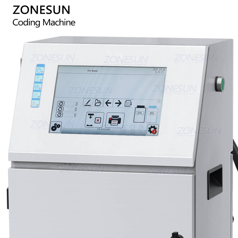 control panel of continuous inkjet printing machine