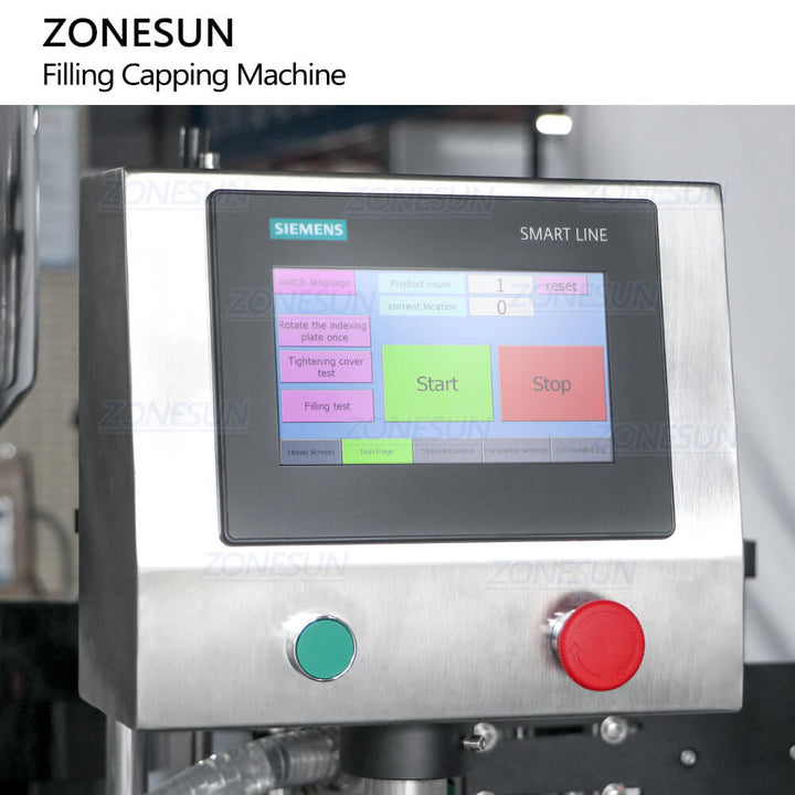 control panel of automatic filling capping machine