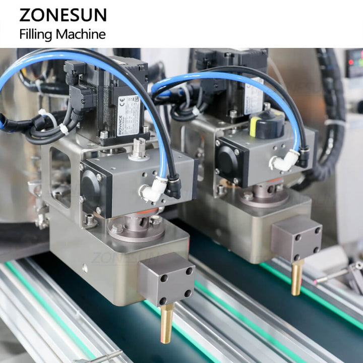 filling nozzles of ZS-VTGTL automatic paste filling machine for cosmetic cream