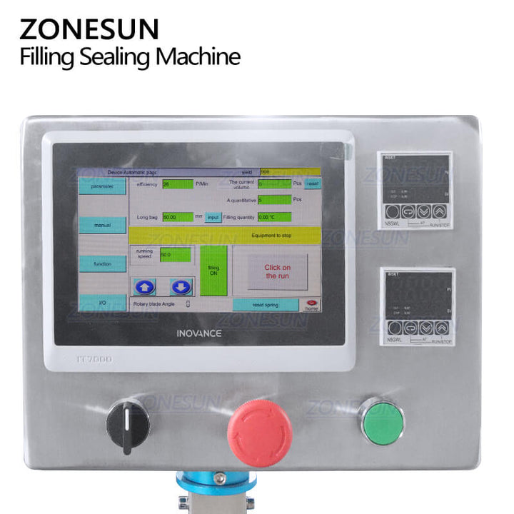 control panel of granule VFFS packaging equipment