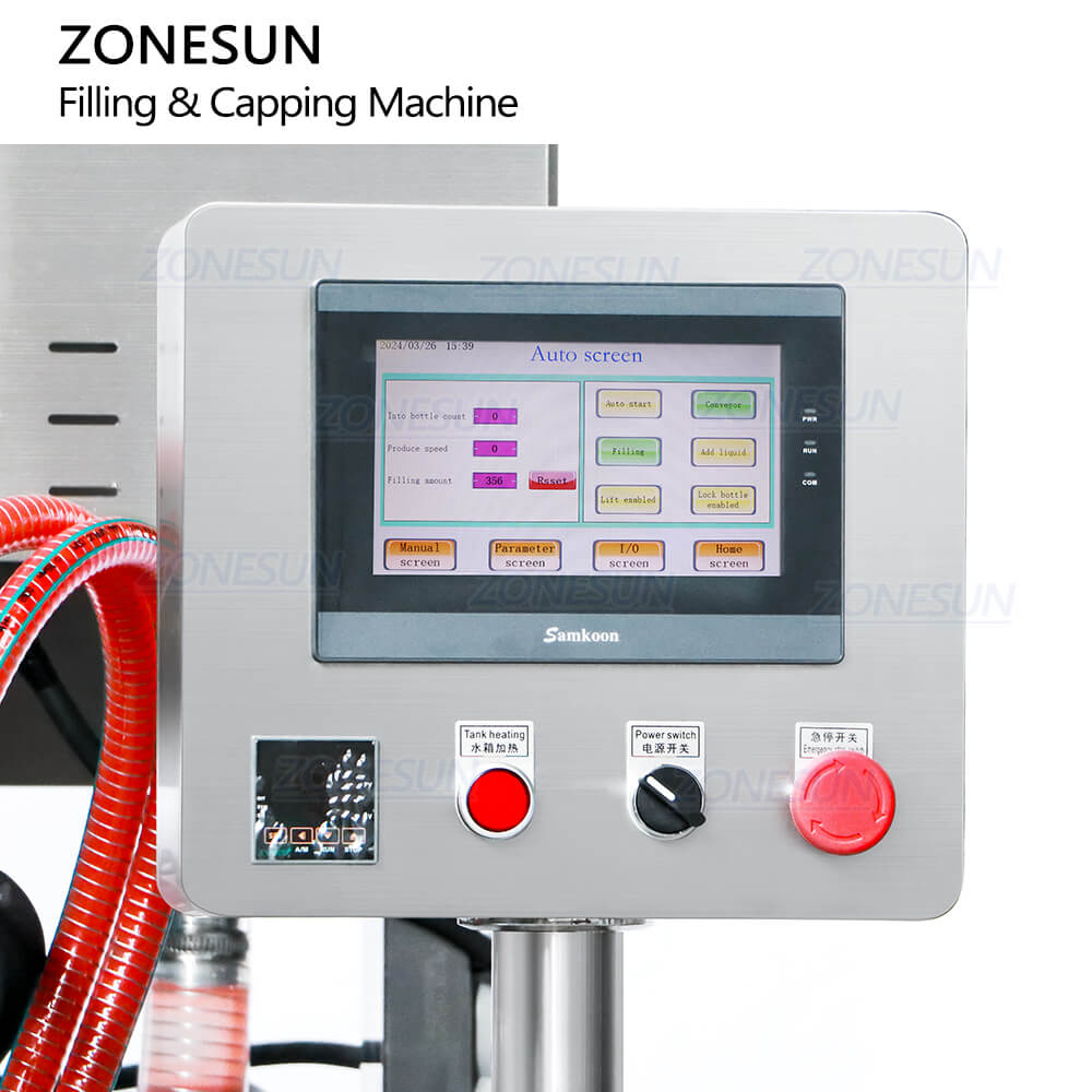 control panel of fruit jam filling capping machine