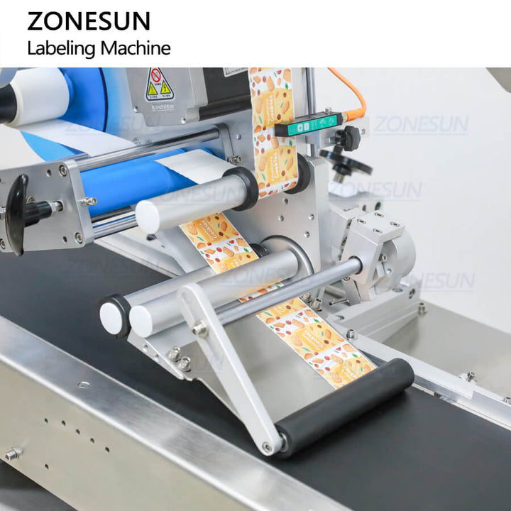 labeling structure of ZS-TB832 automatic bag top side labeling machine