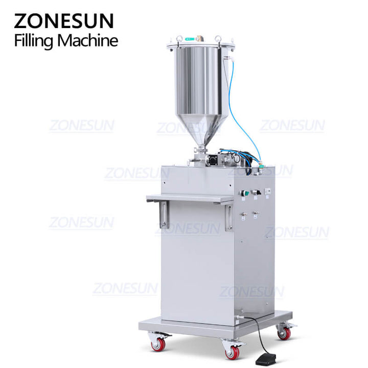 pressurized hopper filling machine for thick cream