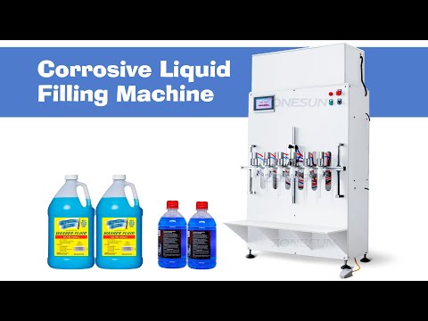 ZS-YTCR6 Automatic 6 Heads Bleach Disinfectants Corrosive Liquid Filling Machine Operation Video