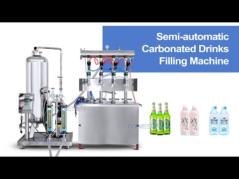 ZS-CF4 Semi-automatic 4 Heads Carbonated Drinks Sparkling Wine Beer Soda Water Liquid Isobar Filling Machine