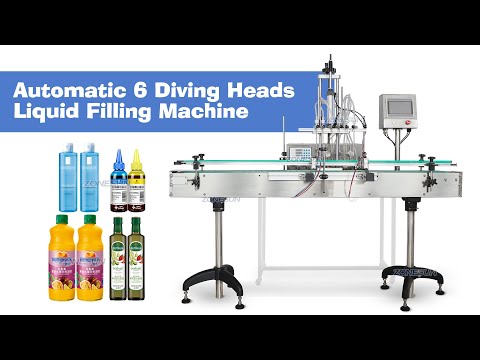 ZS-VTMP6P Automatic 6 Heads Magnetic Pump Care Solution Liquid Filling Machine For Ink Essential Oil