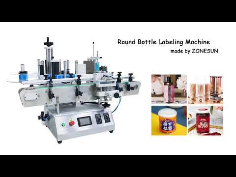 ZONESUN ZS-TB500A Double Side Round Bottle Label Applicator Positioning Labeling Machine