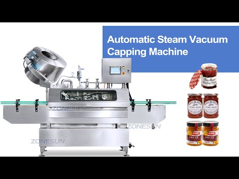 Zonesun Zonesun Zonesun ZS-XG01 Werasan Gelas Kaca Otomatis Jam Jar Logam Twist-off Caps Machine Vacuum Caping Caping Kanggo Saus Panas