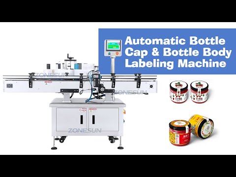 Zonesun ZS-TB260RA automatikus forró szósz lekvár jar kerek üveg tamper evident palack kupak & test öntapadó matrica címkéző gép címke címke applikátor gép