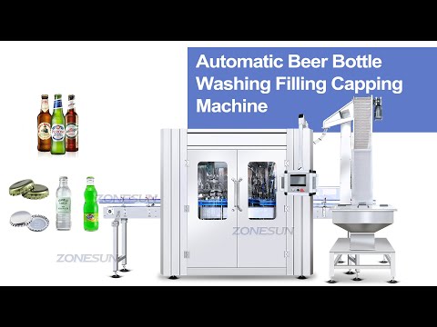 ZONESUN ZS-AFC883B Automatic 12 Heads Isobaric Filling Soda Carbonated Drinks Beer Glass Bottle Washing Bottling Filling Crown Capping Machine