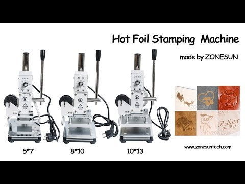 ZONESUN 1PC 110V/220V Manual Hot Foil Stamping Marking Machine Leather PVC Printer With Temperature Control