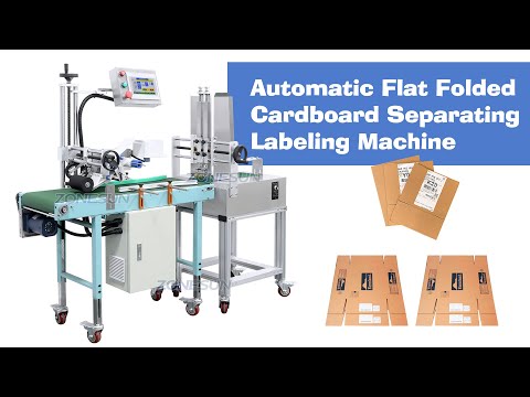 ZONESUN ZS-TB160P Automatic Unfolded Carton Flat Cardboard Corrugated Box Feeding and Label Applicator Self-adhesive Labeling Machine