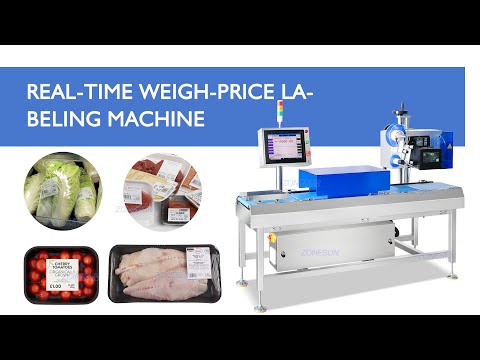 Zonesun ZS-TB650 automatikus tenger gyümölcsei hús zöldség valós idejű számítás nyomtatás mérlegelés árcímkéző gép az élelmiszer-csomagoláshoz