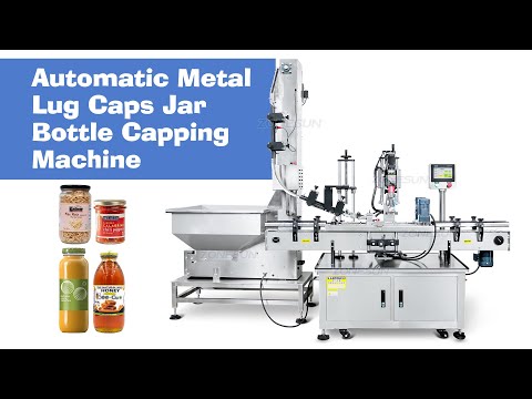 ZONESUN ZS-XG440T Automatic Chilli Sauce Glass Jam Jar Round Bottle Metal Twist Off Lid Caps Screw Capping Machine