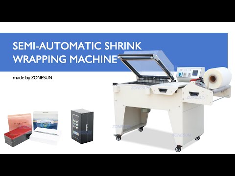 ZONESUN ZS-SX5540 Semi-automatic Cosmetics Perfume Paper Boxes Film Cutting Chamber Shrink Sealing Wrapping Machine With Dispenser Sealer