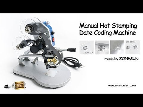 ZONESUN Manual Hand Operated Hot Stamp Printer Ribbon Date Coder Coding Printing Machine