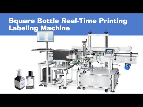 Square Bottle Labeling Machine with Real-time Printer