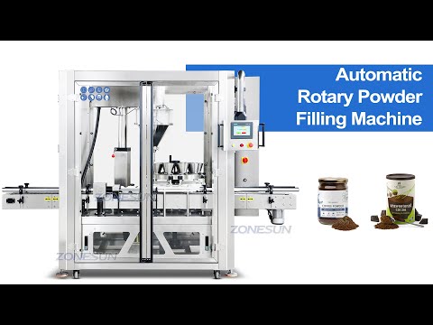 ZONESUN ZS-FM7A Automatic Rotary Auger Screw Dry Protein  Powder Flour Bottle Cans Filling Machine
