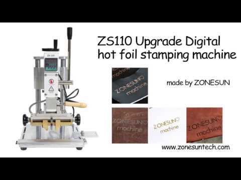 ZONESUN ZS-110A Custom Logo Upgrade Digital Hot Foil Stamping Machine Leather Shop Brand Iron Embossing Bronze Tool Paper DIY Craft Supply