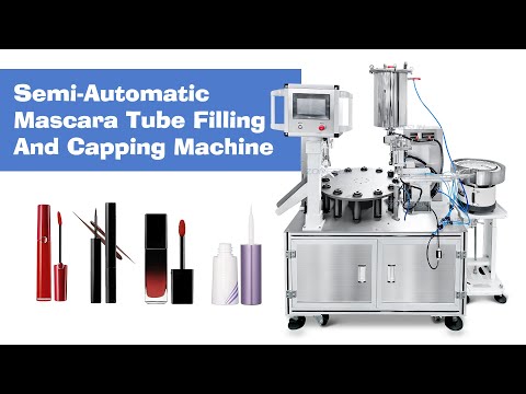 ZONESUN ZS-AFC23 Semi-automatic Monoblock Mascara Cream Piston Pump Eyeshadow Small Jelly Lip Gloss Tube Filling Capping Machine Packaging Equipment