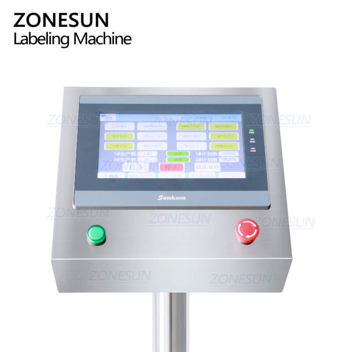 control panel of fruit jam bucket labeler machine