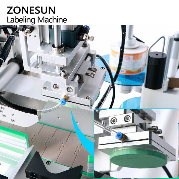 labeling structure of fruit jam bucket labeler machine-1