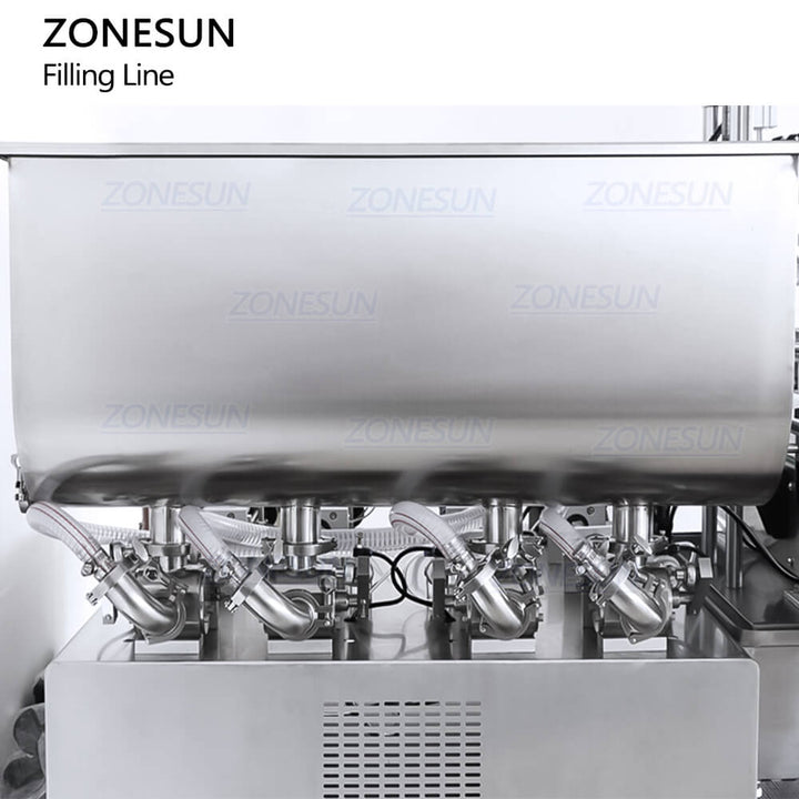 Pambon Tabletop Piston Zonesunga Zonesun ZS-FAL180D9 Pumps Madu Jam Vaseline Coklat Tempel Capping Label Engineering Capping Labeling Machine