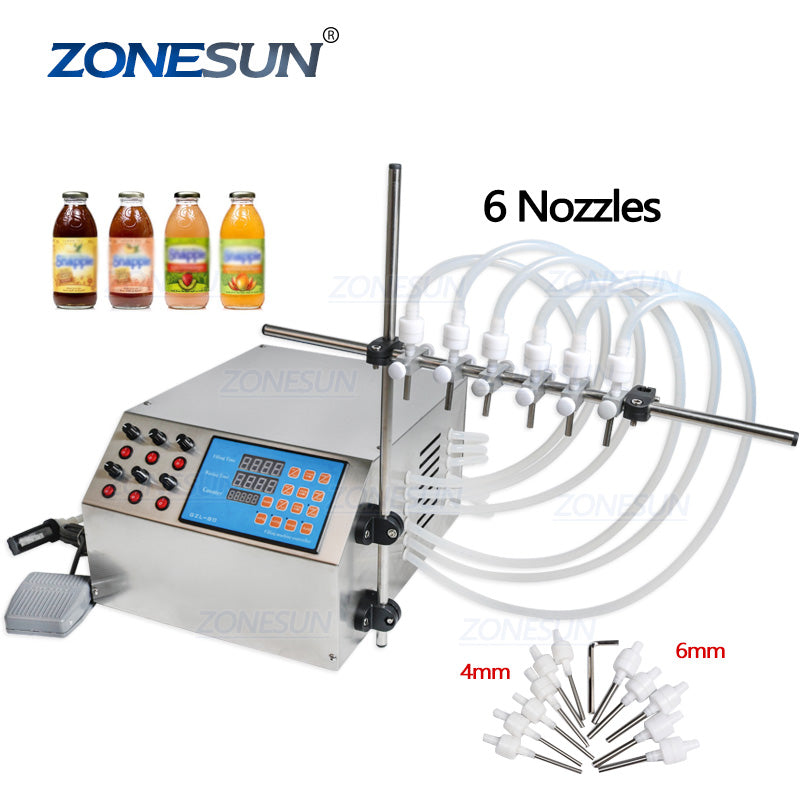6 Nozzle Diaphragm pump Liquid Filling Machine