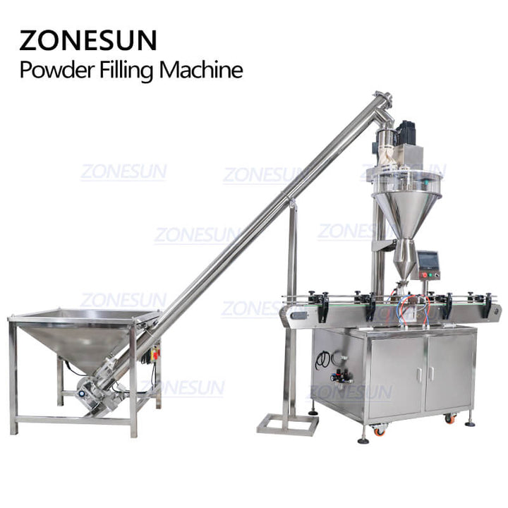 Automatic Powder Filling Machine With Screw Conveyor Feeder