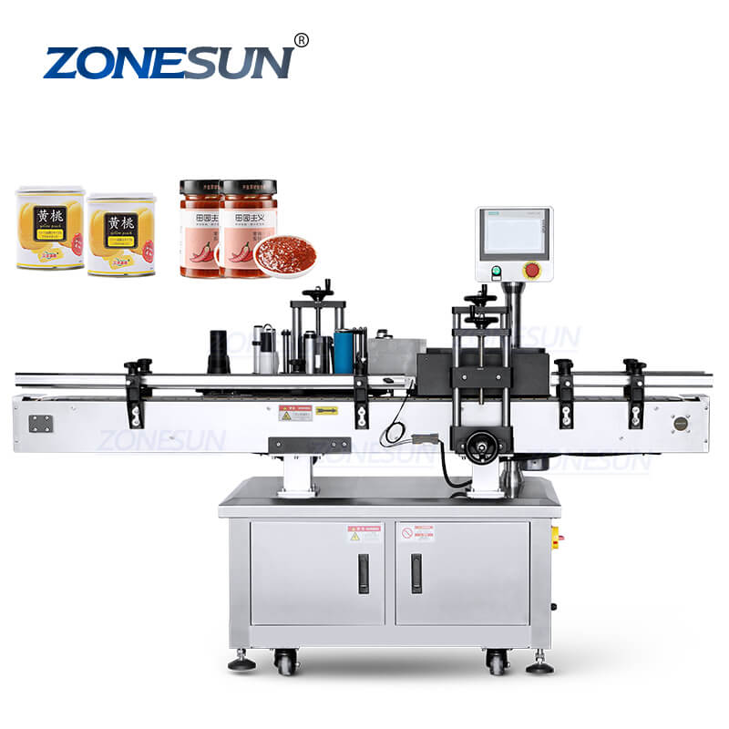 ZSTB200R Automatic Round Bottle Labeling Machine For Jam Jar Honey Gl